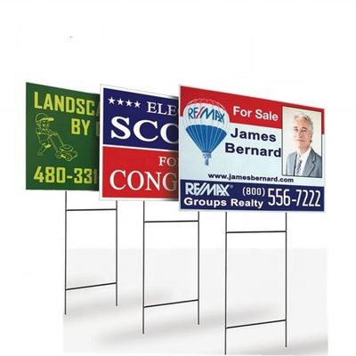Corflute Blank Yard Signs With Stakes PP 24x18 Coroplast Signs UV Protection