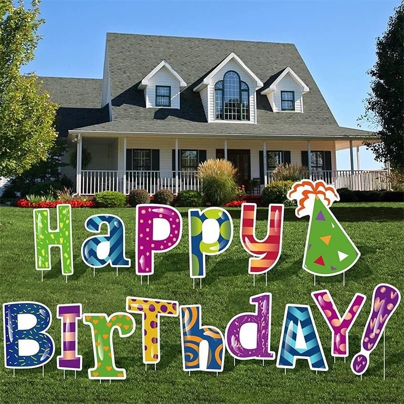 3mm 4mm Coroplast Yard Letters Corrugated Plastic Happy Birthday Sign