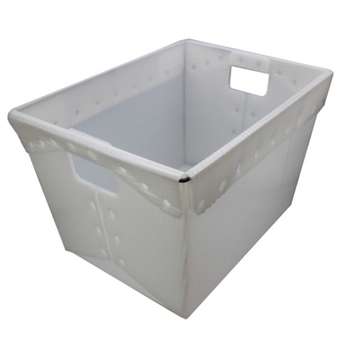 Turnover Corrugated Postal Tote White USPS Shipping Plastic Totes
